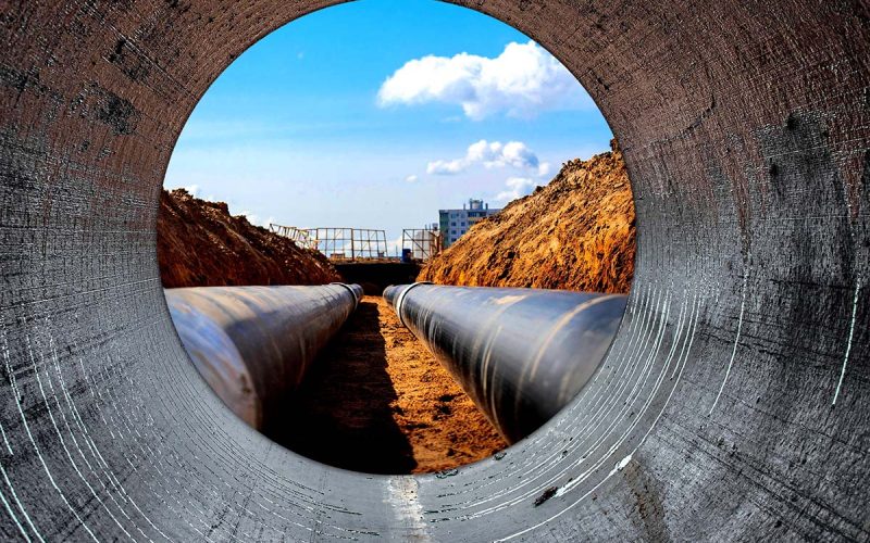 image from inside a large pipe
